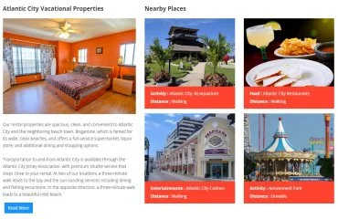 Vacation house rentals website