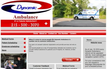website design for ambulance