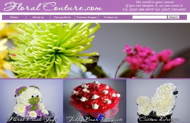 Website Design for flower stores and floral wedding arrangements
